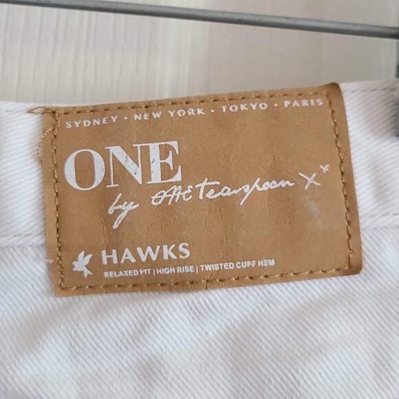 ONE BY ONETEASPOON Hawks Relaxed High Rise Twisted Cuff Hem Denim Shorts‎ 26 - Picture 10 of 12